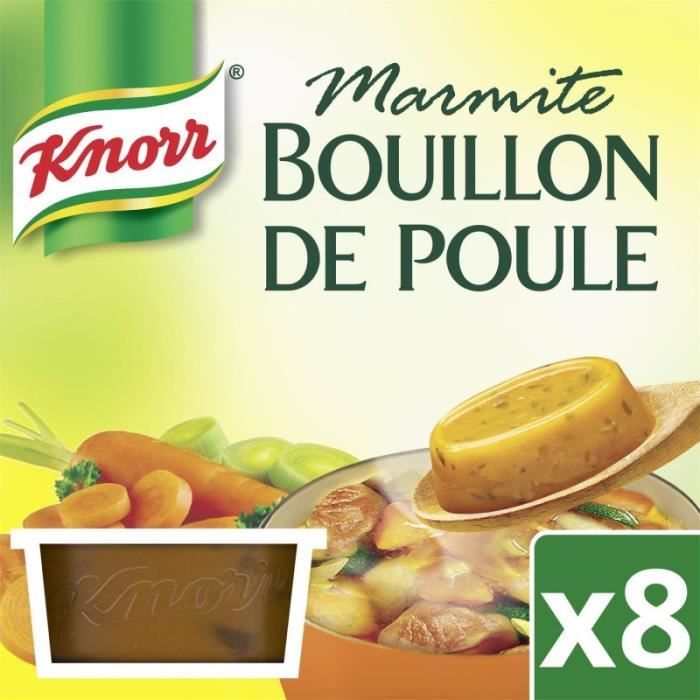 KNORR - Marmite Bouillon Poule 8 Capsules 224G - Lot De 4