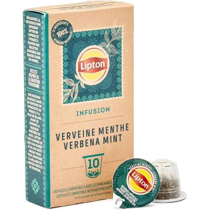 The Et Infusion - Verveine Menthe Capsules Compatibles Nespresso Anti-Stress Parfum