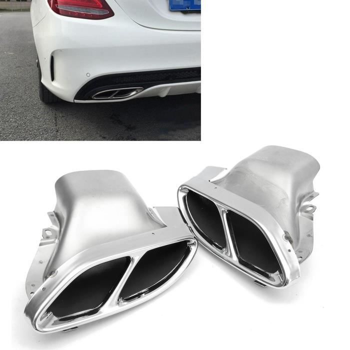 T4W 2x Tuyau échappement Embout Silencieux Pour Mercedes-Benz W205 C-CLASS 14-15 Chrome