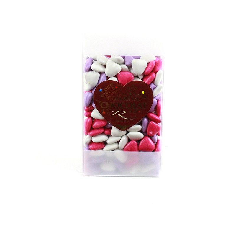 DRAGÉES PETIT COEUR BLANC FUSCHIA PARME Multicolore