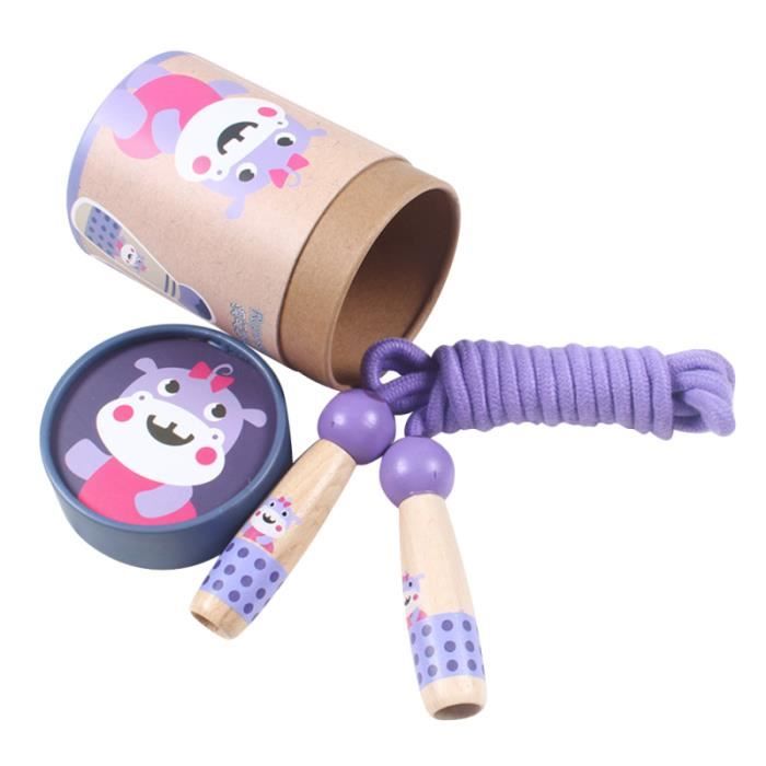 1PC Boxed Jumping Ropes Printed Skipping Portable Wooden Handle Fitness Practical Indoor Toy for Kids Playing CORDE A SAUTER