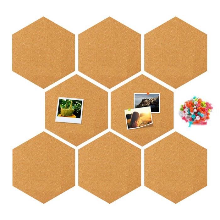 Panneau de Liège hexagonal Mural Décoration pour photos,notes,objectifs,dessin création avec Punaises Tableau d'Affichage Murs Décor