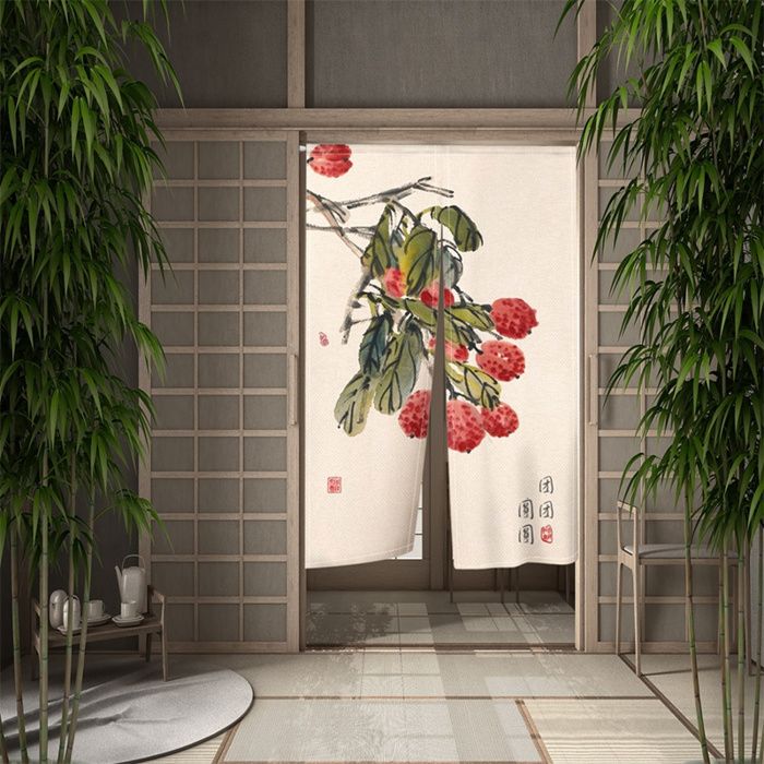 Rideau De Porte Japonais Noren ZEALMAX - 45x70 Cm, Tissu Lin épais, Pour Cuisine, Boutique, Décoration Intérieure