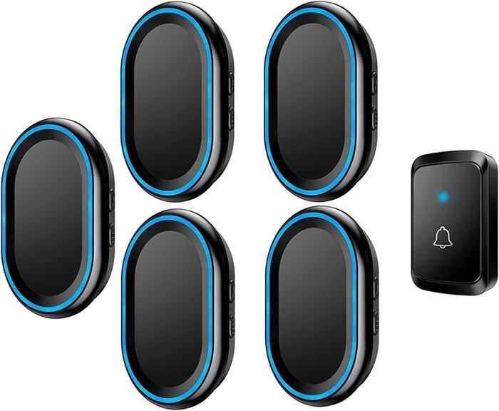 Sonnette D'Entrée De Porte Sans Fil, Kit De Carillons De Porte Sans Fil ...