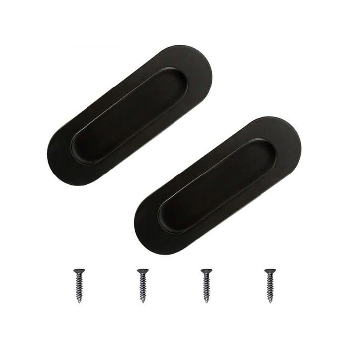 Poignées encastrables pour porte coulissante - PZCC - PZCC - Lot de 2 - Métal - Noir