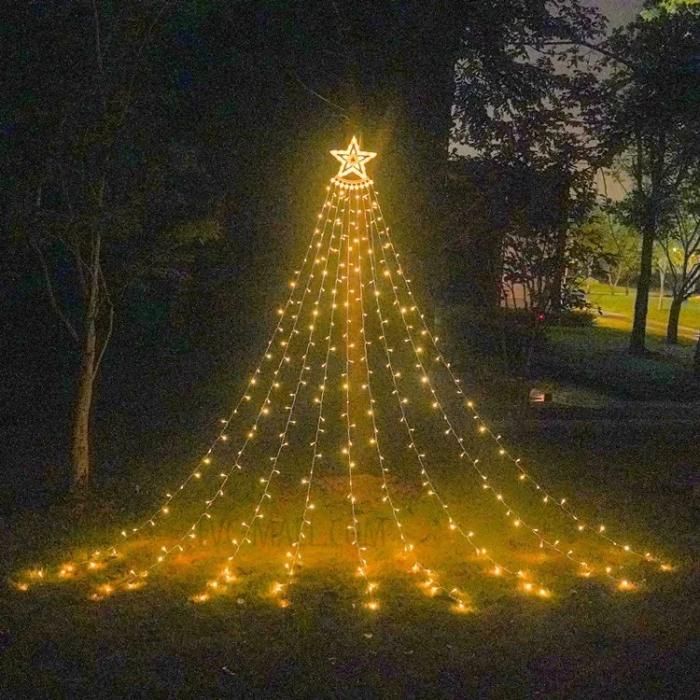 Guirlande Lumineuse Noël à Piles - Lot De 3 Forme Étoile - Minuterie 6H - Blanc Chaud - Pour Intérieur & Extérieur