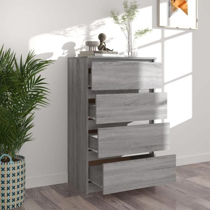 Commode/Buffet contemporain Sonoma gris 60x35x985 cm Bois dingénierie LL0000134075