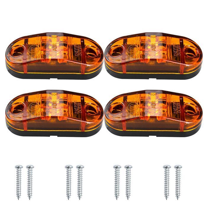 24/7Auto Lot De 10 Feux De Gabarit Latéraux à 4 LED 24 V Ambre Orange Pour Châssis, Remorque, Camion, Caravane - Foto 3