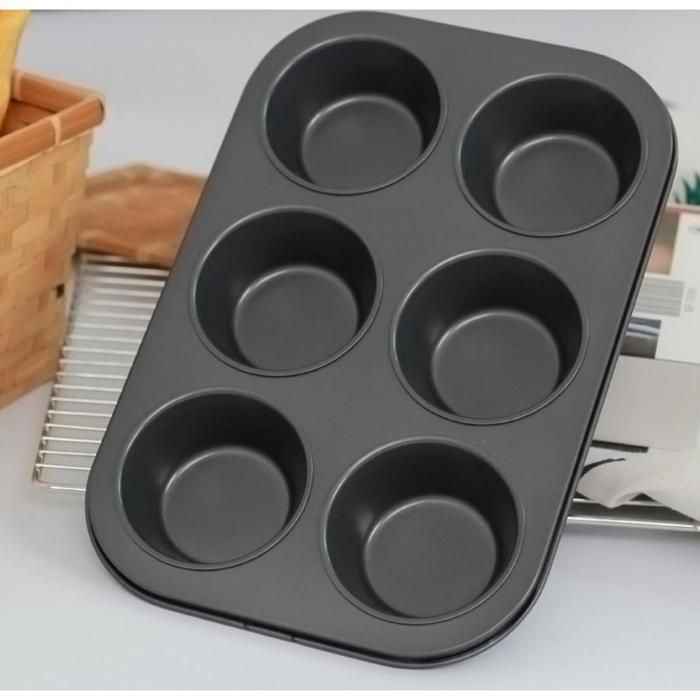 Moule à Muffins 6, Plaque à Muffins Pour 6 Muffins, Plaque à Muffins En Acier Avec Un Bon Revetement Antiadhesif 26 5 Cm X 18 5 Cm 93704787