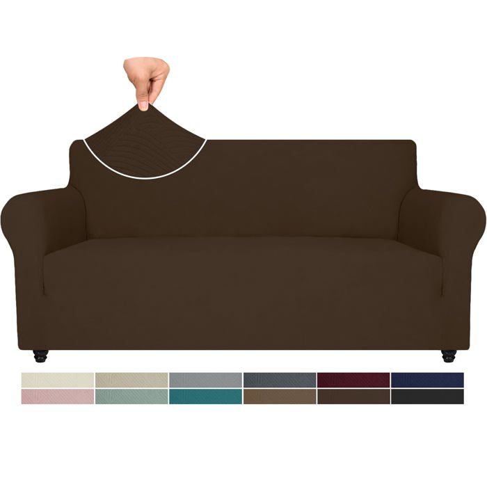 Ystyle Housse Canapé 3 Places Extensible Universelle Housse Canape Protection Chat Chiens Griffures Café Foncé