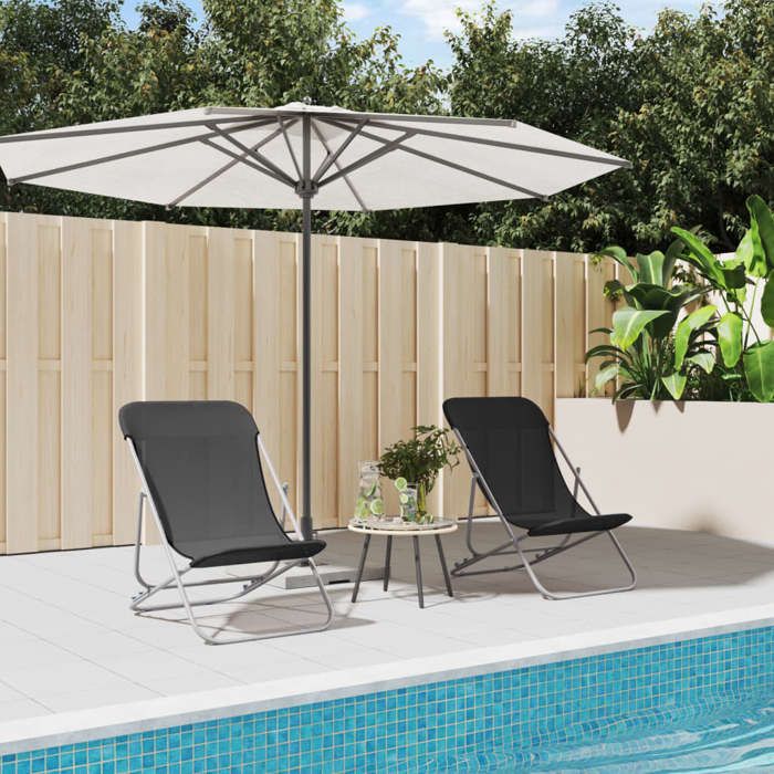 RemiseLot de 2 Chaises plage pliantes textilène acier enduit poudre MAIOSN2025 9823118