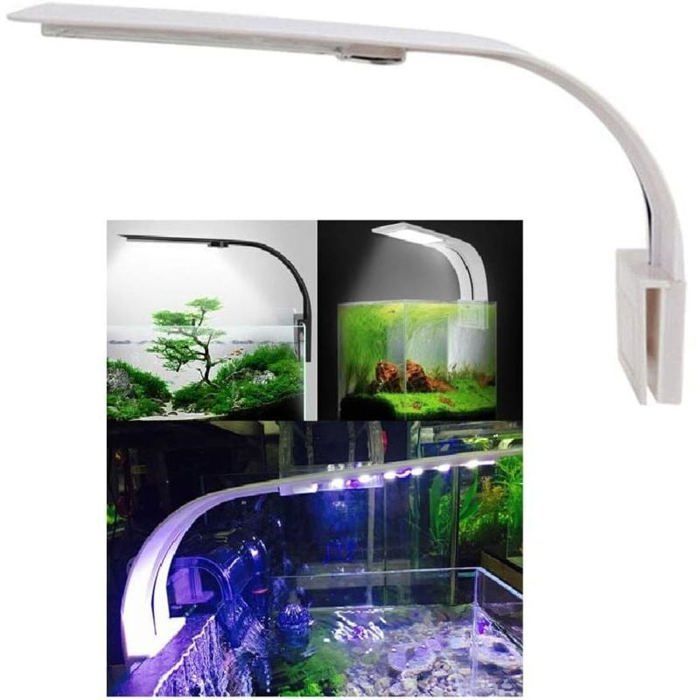 Comparer les prix de Lumiere Aquarium Lampe LED Eclairage Blanc et Bleu Nano Clip pour Poisson Plantes 23-50 cm.. YYV