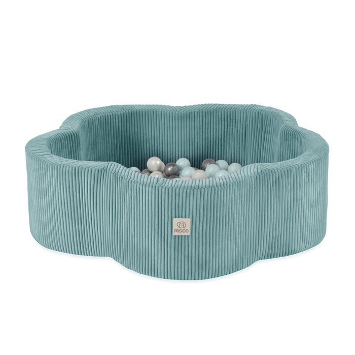 Piscine à Balles Bébé MISIOO 90x30cm - Ronde Velours Avec 200 Balles Colorées, Idéale Dès 1 An