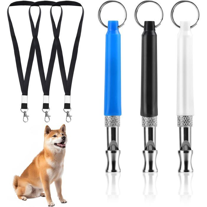 Comparer les prix de Sifflet Ultrason Chien Sifflet Chien Rappel Sifflet Chien avec 3 Longes Sifflet Ultrason Chien Anti Aboiement