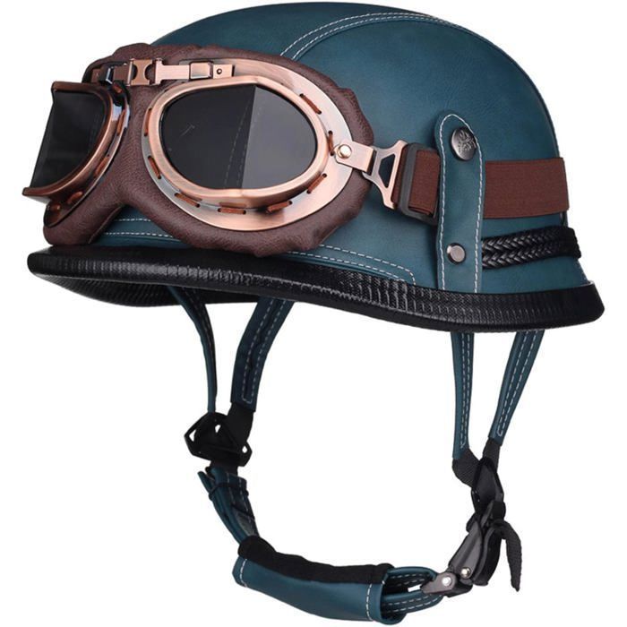 Casque Demi-Jet Vintage Homme Et Femme – Approuvé ECE, Style Casquette Baseball, Idéal Moto Scooter Et Quad – Léger Et Confortable
