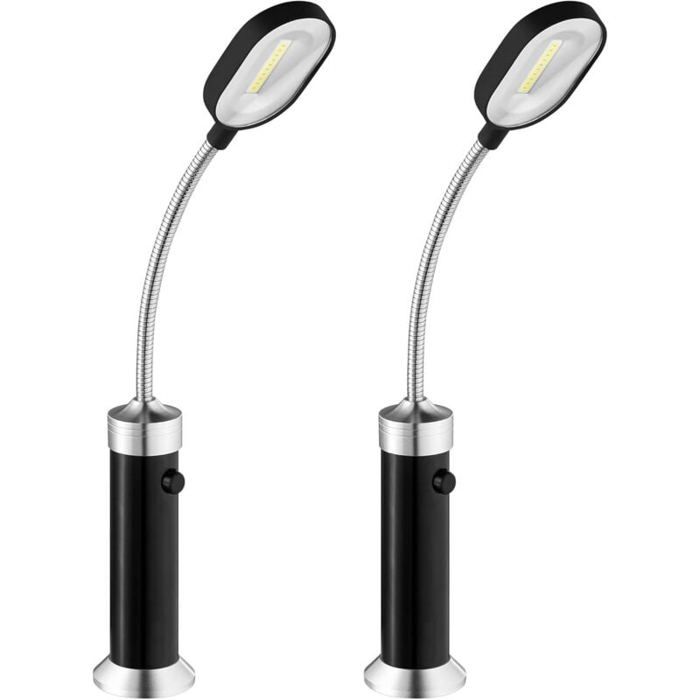 Lampes magnétiques pour barbecue - Lot de 2 lampes LED COB super lumineuses sur piles avec aimants sur la base.