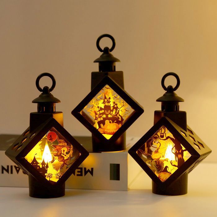 Lampe à vent Halloween - 3 Pièces - Décor Citrouille - LED - Rétro - Mini YYV