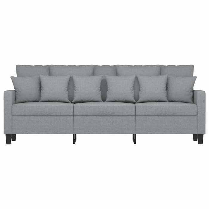 Canapé 3 places - MANGO - Gris clair - 180 cm - Tissu polyester - 198x77x80 cm - Cadre en métal - Siège rembourré Canapé 3 places - MANGO - Gris clair - 180 cm - Tissu polyester - 198x77x80 cm - Cadre en métal - Siège rembourré