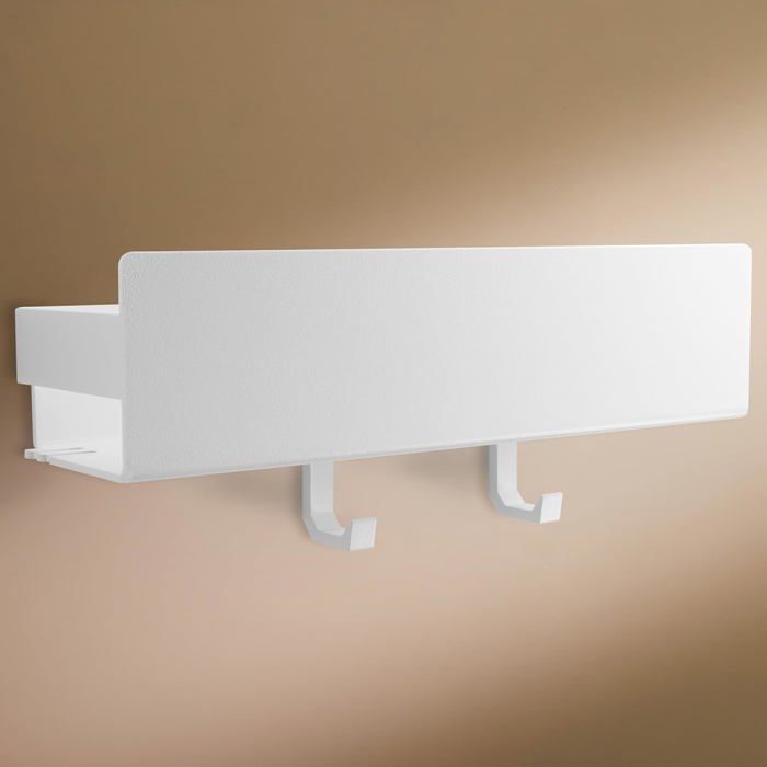 Étagère de Douche Design Hambourg 30 cm Blanc Mat - Rangement Salle de Bain Adhésif
