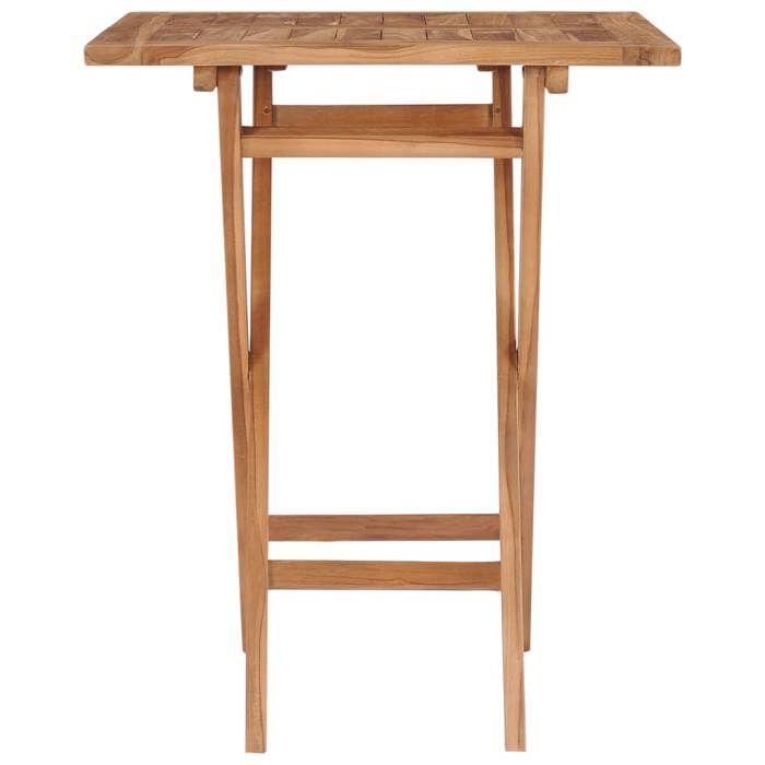 Black Friday Table pliable de jardin - BURKE - Cadre solide - 60x60x75 cm Bois de teck solide TTT1010