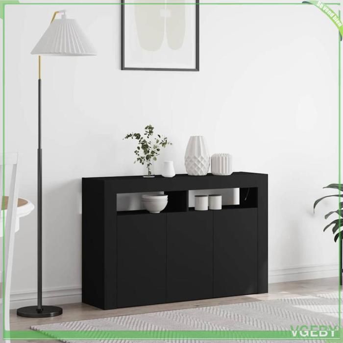 Buffet bas - 3333877 - Noir - Bois dingénierie - 116 x 30 x 75 cm