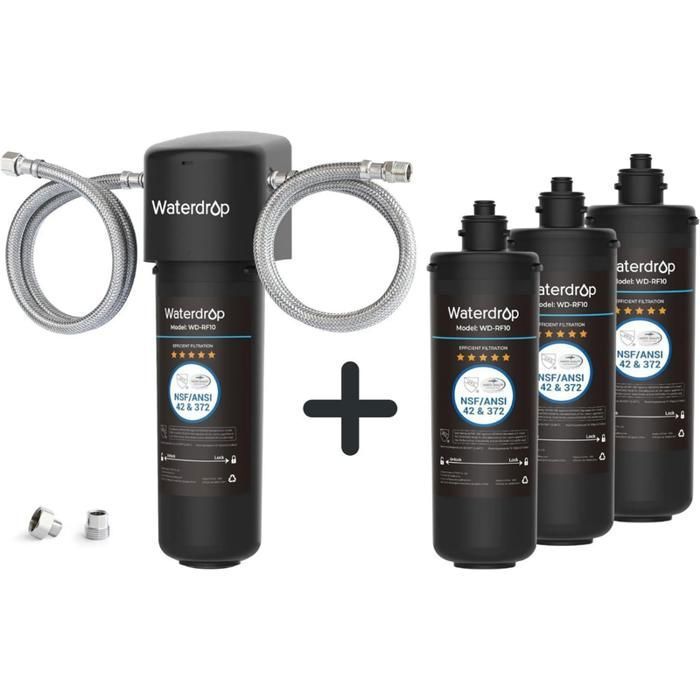 Waterdrop 10UA Système de filtration d’eau sous évier avec 3 filtres WD-RF10 grande capacité