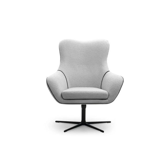 ZOE - Fauteuil en tissu chiné - Gris clair ZOE - Fauteuil en tissu chiné - Gris clair