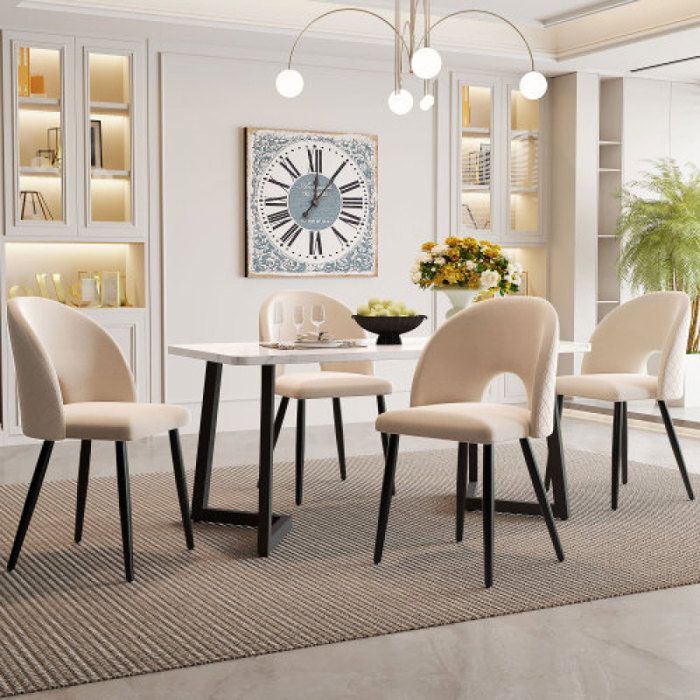 Chaises salle manger moderne ensemble repas rectangulaire moderne 117 x 68 cm table de cuisine avec 4 chaises