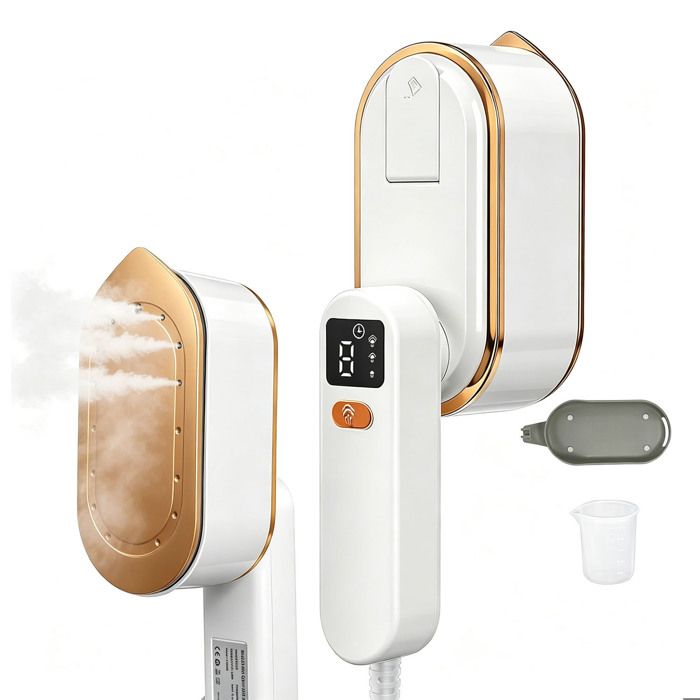 Défroisseur vapeur portable 1200W fer vapeur voyage 2 en 1 3 niveaux de vapeur réservoir 150 ml écran LED Chauffage rapide
