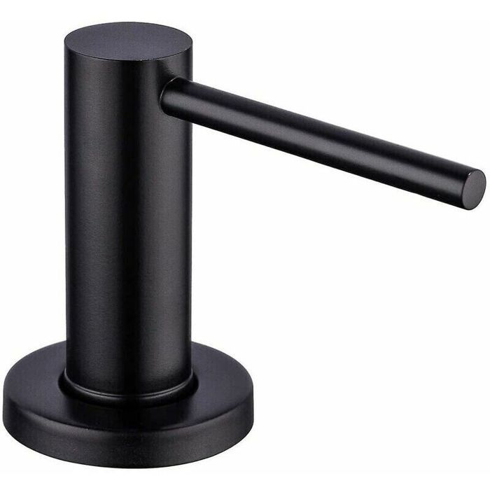 Distributeur de savon pour évier de cuisine lotion pour les mains avec pompe de comptoir intégrée (noir mat) -