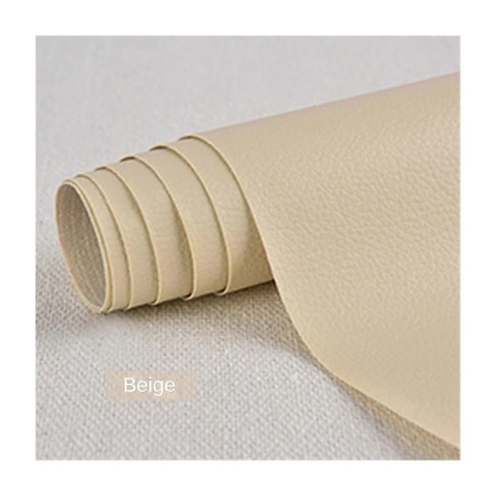 Patch Cuir Autocollant Réparation Meuble 10 x 20 cm Beige Imperméable pour Canapé et Chaise