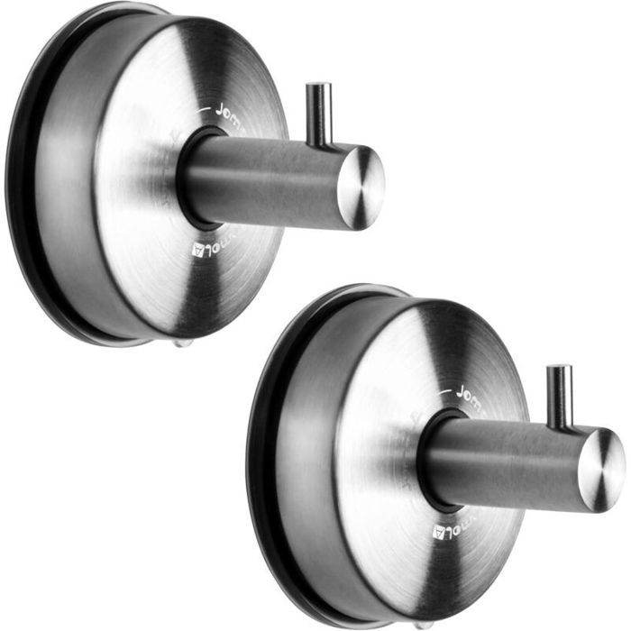 Crochet Ventouse Salle de Bain Mural Accroche Serviette Inox Puissant Porte Douche Cuisine Patère Manteau Carrelage Brossé 2 PCS