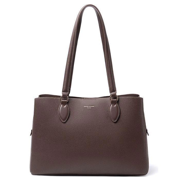 David Jones - Grand Sac à Main Cabas Femme Porté Epaule Cuir PU Fourre-Tout Anse Longue Sac 3 Compartiments A4 Ville Mode Marron David Jones - Grand Sac à Main Cabas Femme Porté Epaule Cuir PU Fourre-Tout Anse Longue Sac 3 Compartiments A4 Ville Mode Marron