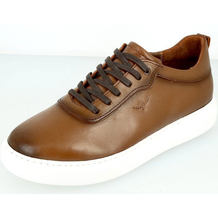 Basket homme de ville en véritable cuir cognac SC504 44 Basket homme de ville en véritable cuir cognac SC504 44