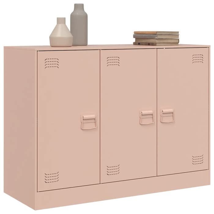 Meuble Rangement - HAOSHOP - Buffet rose 99x39x73 cm acier&01_36429