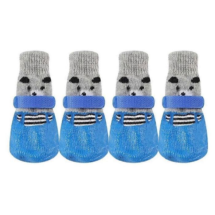 Chaussettes pour chien chaussures dextérieur imperméables et antidérapantes Taille L Bleu