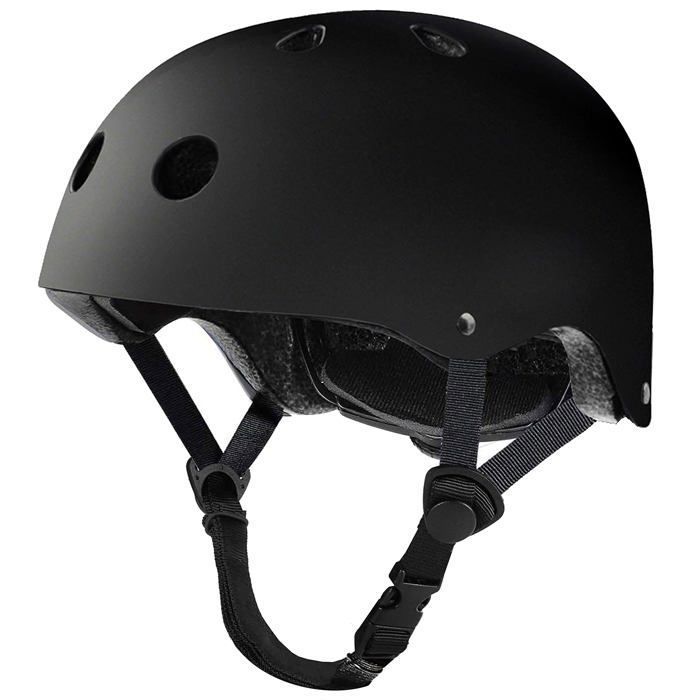 Casque de skateboard résistant aux chocs et respirant taille L (tour de tête de 56 à 61 cm) adapté aux adolescents et aux adultes.