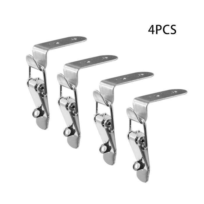 Lot de 4 loquets à levier 90° en acier inoxydable fermeture à ressort pour coffres et boîtes