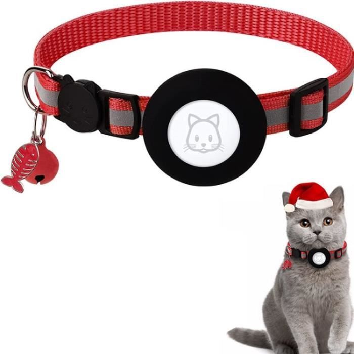Meilleurs prix pour AMORUS Collier Chat Couverture De Traqueur Gps Pour Collier De Chien Et Pendentif En Forme De Poisson - Rouge