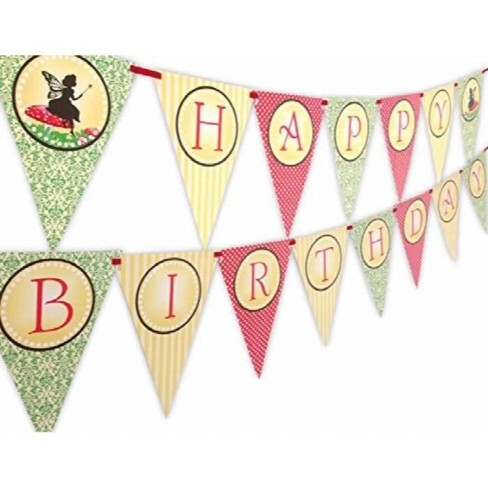 Fanion Banniere Joyeux Anniversaire Fee Des Bois K3pwk Cdiscount Maison