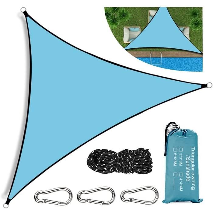 Voile D'ombrage Triangulaire 3x3m Imperméable - Protection UV Optimale Pour Terrasse Et Jardin