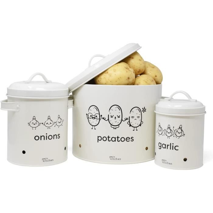 Joejis Lot de 3 boîtes de rangement pour pommes de terre et oignons Knobloch Pot de pommes de