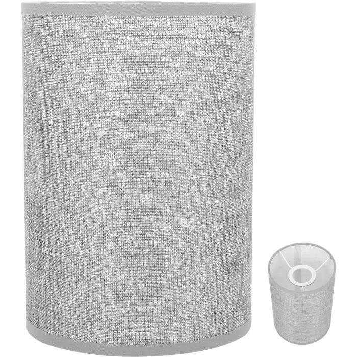 LgowithU Abat-jour Tambour En Lin Naturel 30cm - Pour Lampe De Table, Murale Ou Chevet - Blanc