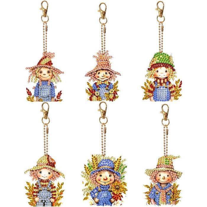 5 Pièces Diamond Painting Porte Clé-Pendentifs Peinture