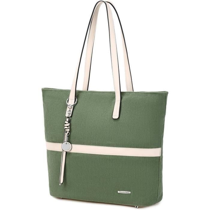 Sac En Velours Cabas Fourre Tout Femme Grand Format A4 Etudiante Travail Sac Port Main Epaule Avec Pompon Anses Longue Z322