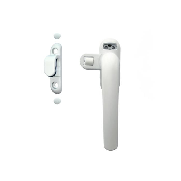 Poignées de fenêtre oscillobattante à pression avec gâches pour serrure cassée blanc