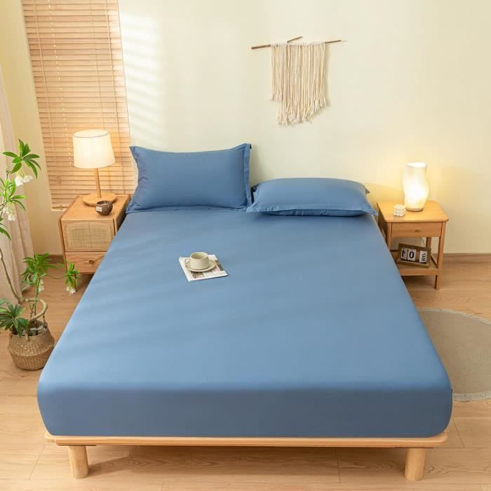Drap-housse Microfibre Doux King Size | Poche Profonde 27 Cm, élastique 360° | Violet, Lavable Machine, Résistant - 5