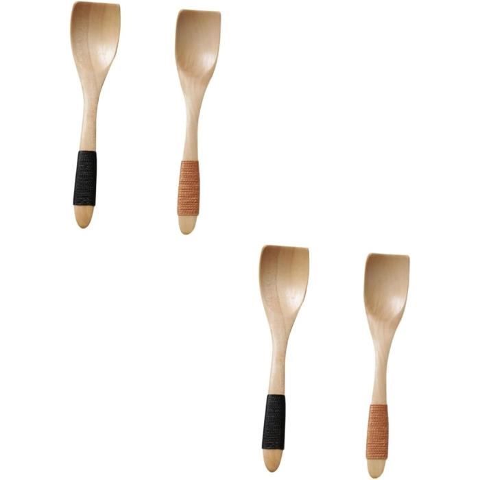 4 Cuillères En Céramique Japonaise Multifonctions – Couleurs Assorties, Environ 14 Cm, Pour Soupe, Riz, Salades