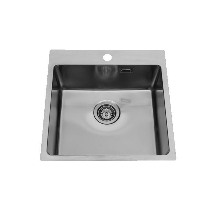Evier inox lisse KEZIA 1 bac sans égouttoir 505x500