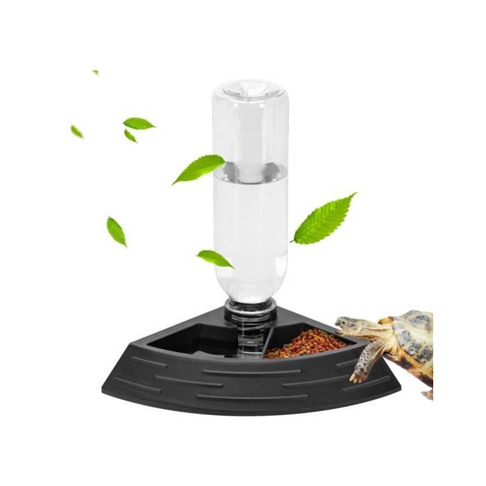 Distributeur d'eau Reptile, Abreuvoir Tortue, Mangeoire Gamelle Tortue Terrestre Distributeur 2 en 1 de Nourriture Anti Taille S